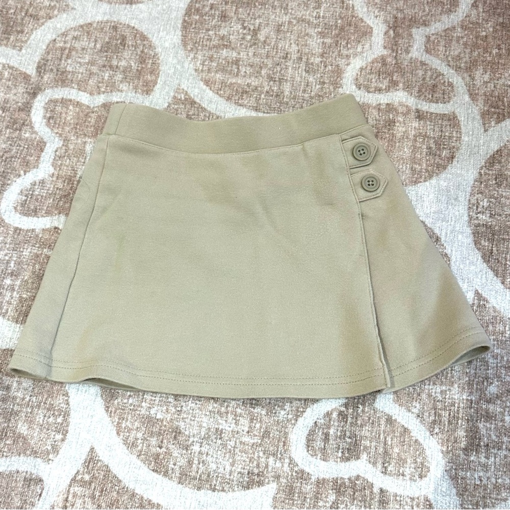 Tan Toddler Uniform Skirt with Built in Shorts